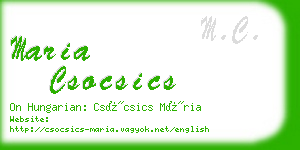 maria csocsics business card